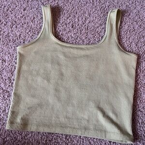 Hollister green cropped tank